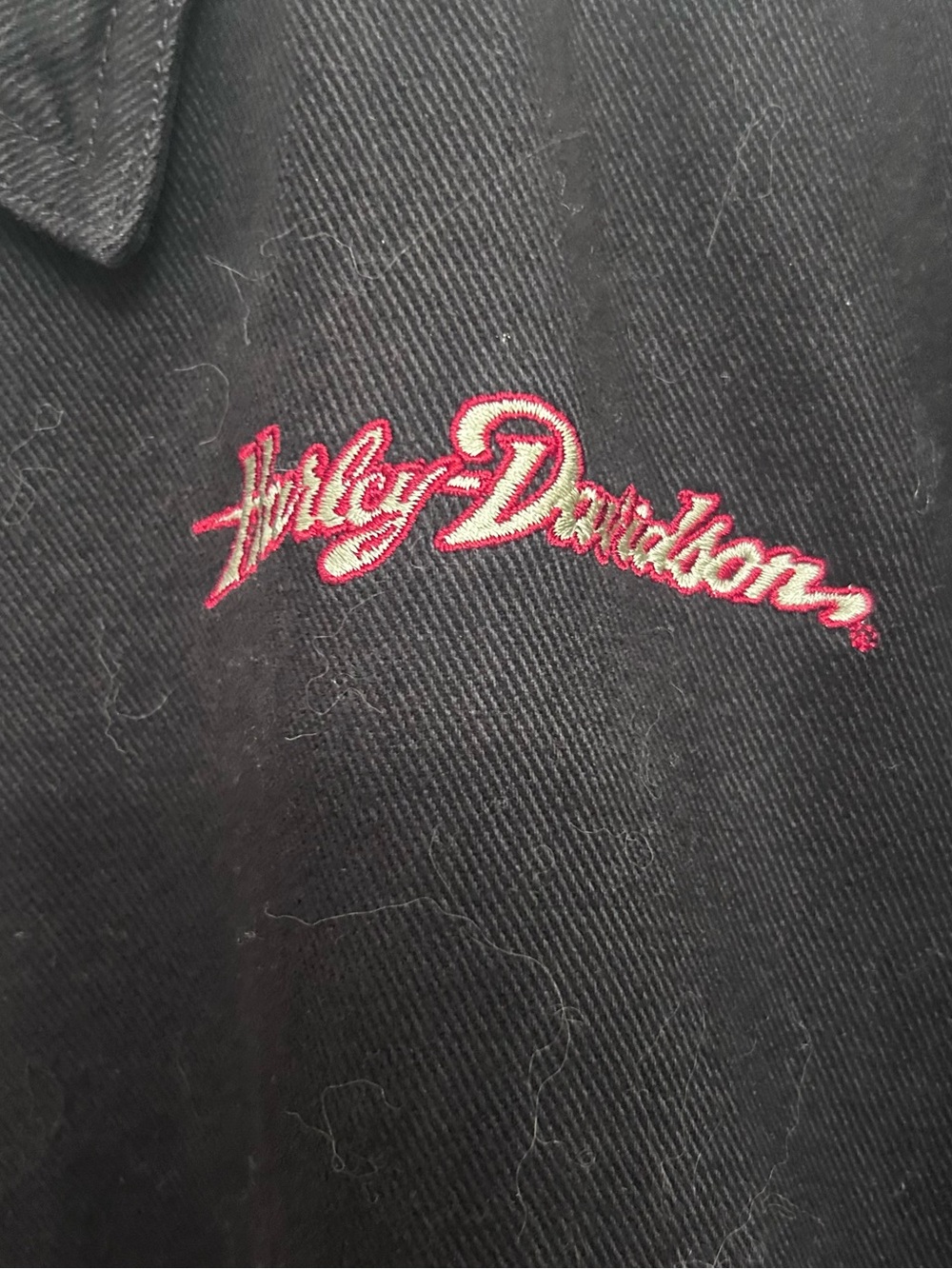 🖤MAKE OFFER🖤 VTG Harley Davidson Black Jacket American Legend Embroidered Hog LG - Picture 3 of 9